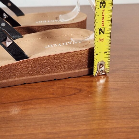 WANTED Women's Cove Studded Sandals black silver 6 new - Picture 5 of 12